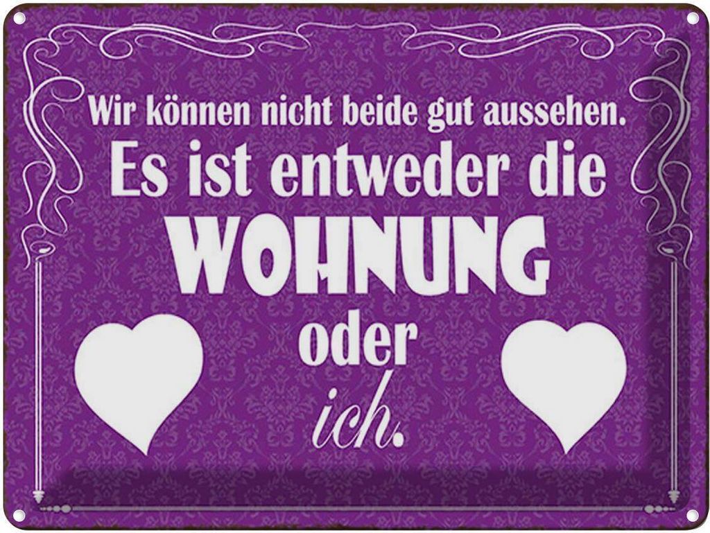 vianmo Blechschild 30x40 cm Wohnung oder ich gut aussehen Produktbild 