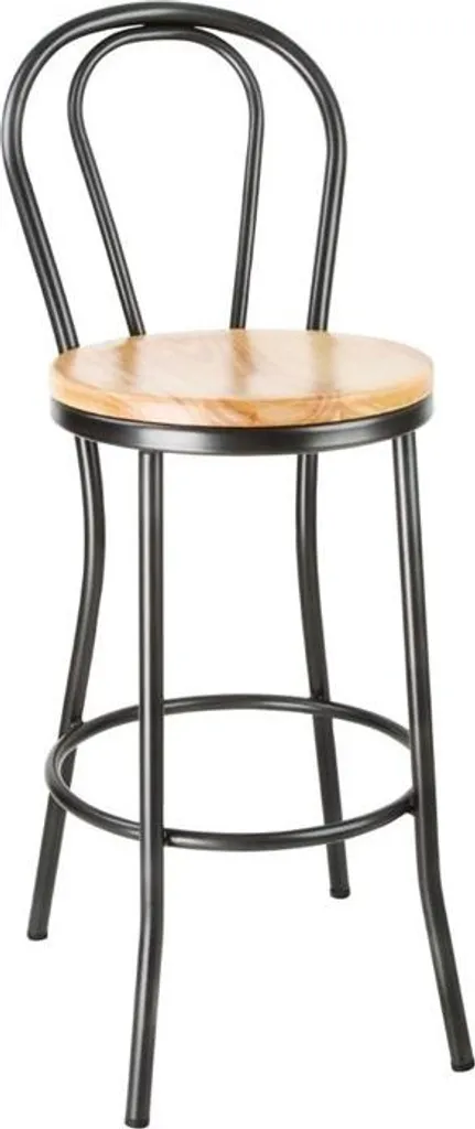 Tabouret de bar en métal gris métallisé Clarisse pour cuisine et bistrot