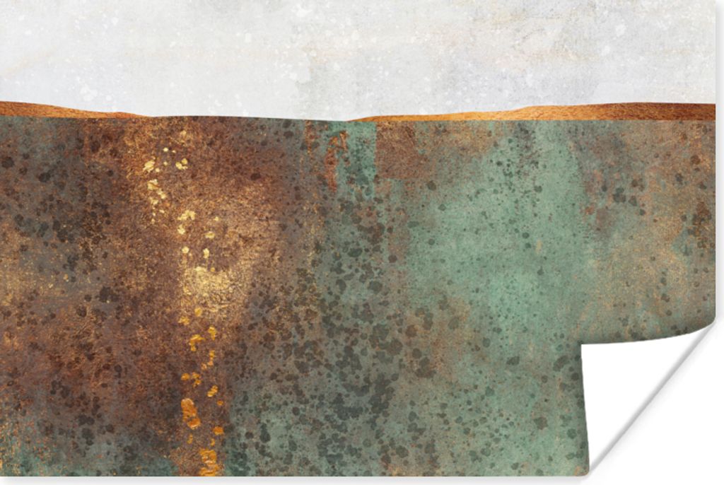 MuchoWow Poster Abstrakt - Luxus - Gold 90x60 cm - Schlafzimmer