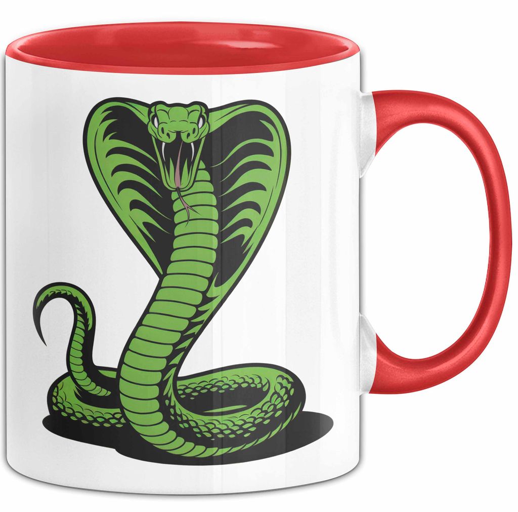 Reptil Schlange Tier Tasse Geschenk Lustige Geschenkidee Spruch (Rot)