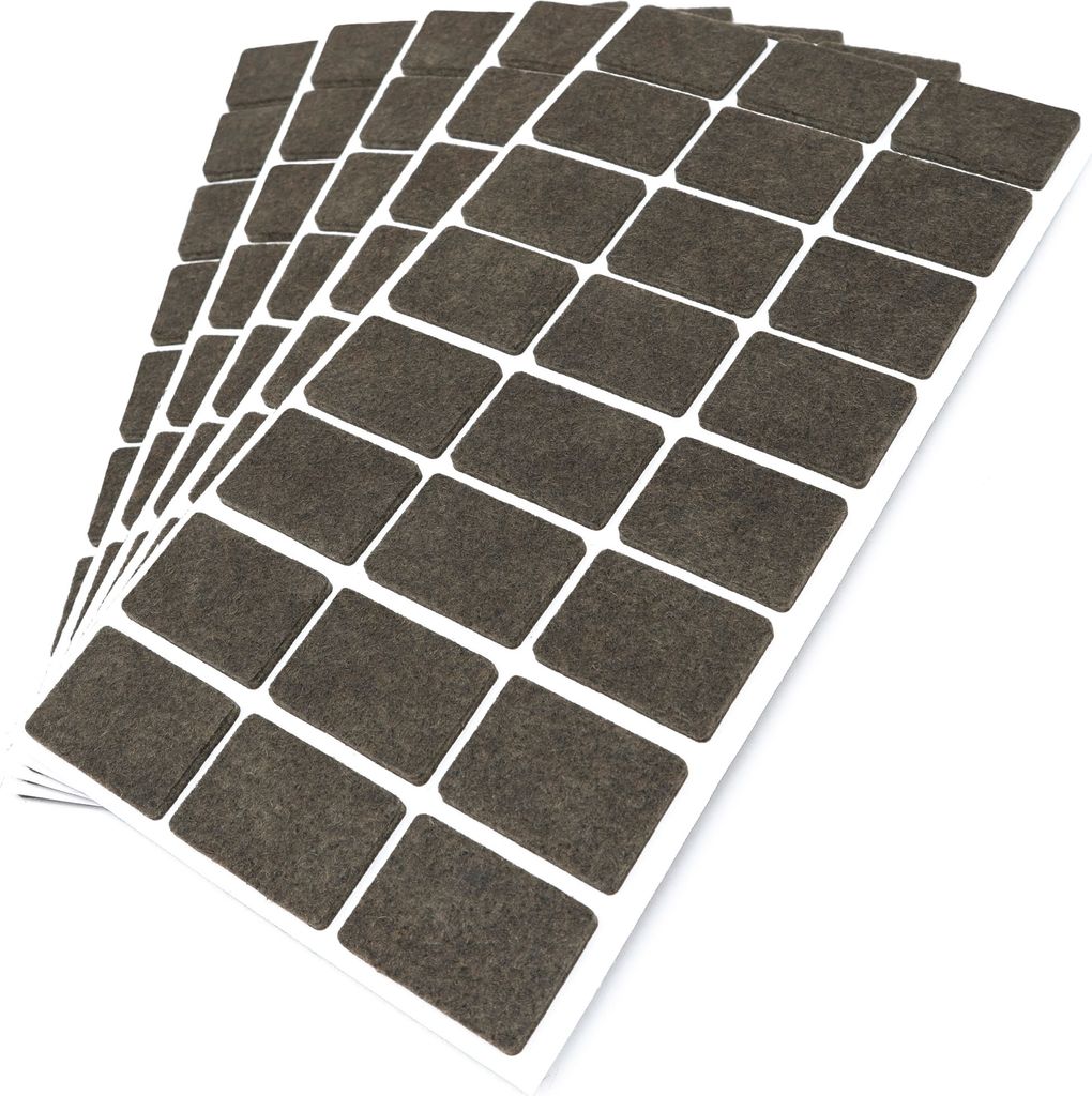 Adsamm | 120 x selbstklebende Filzgleiter / Braun / 25x35 mm / rechteckig / Möbelgleiter aus Filz mit 3.5 mm Stärke