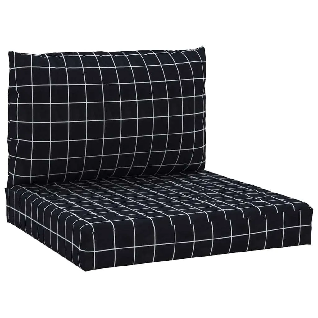 Coussins de palette extérieur lot de 2 motif carreaux noir et blanc chic