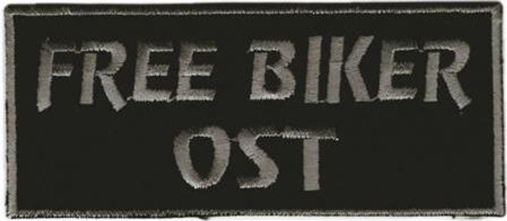 AUFNÄHER Patches Applikation - Free Biker Ost - 03137 Gr. ca. 9 x 4 cm