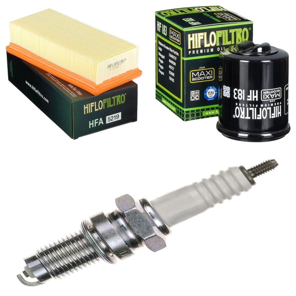Service-Kit für Piaggio Super Hexagon 125 GTX 12 inch 2002-2003 Filter Zündkerze von pamoto - Neu