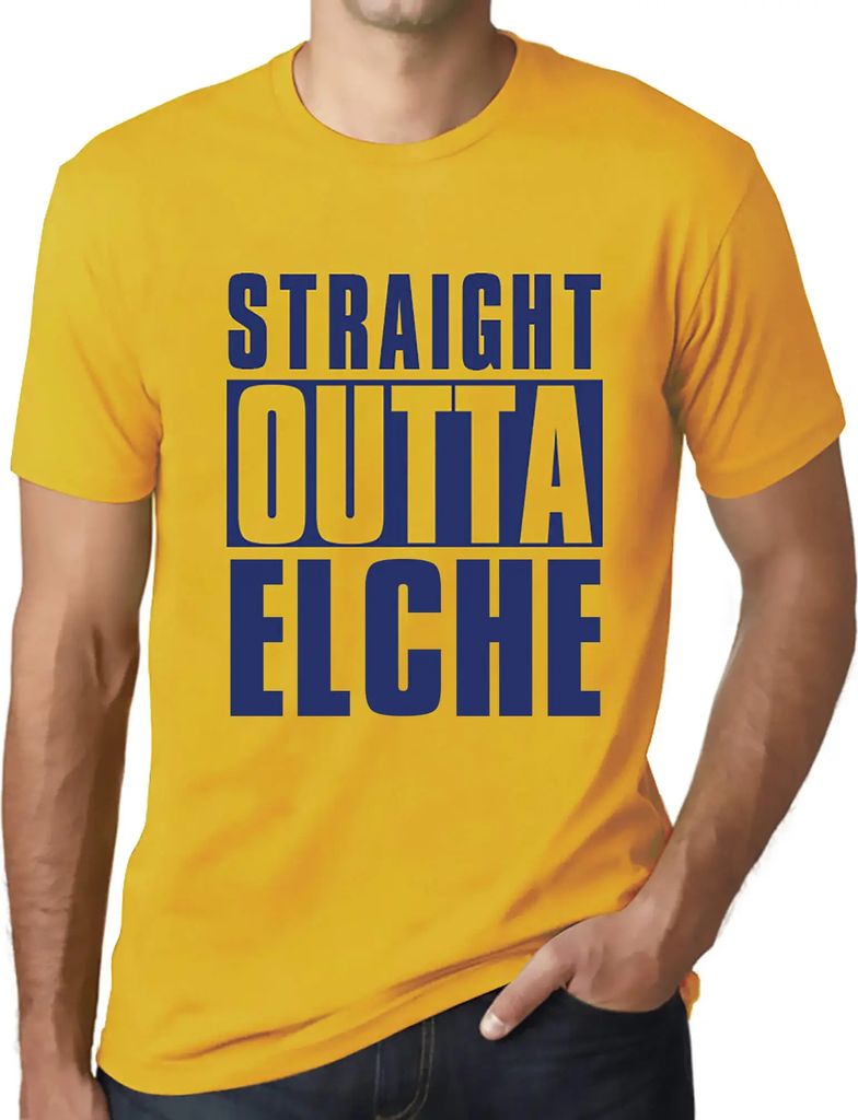 Herren Grafik T-Shirt Direkt aus Elche – Straight Outta Elche – Öko-Verantwortlich Vintage Jahrgang Kurzarm Lustige Druck Geburtstag Geschenk ...