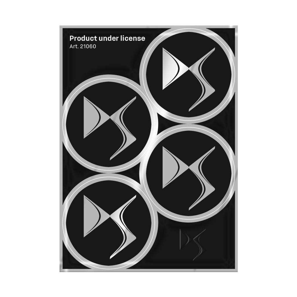 Aufkleber Kettenblende für DS Official 4 Logos 48 mm, Schwarz