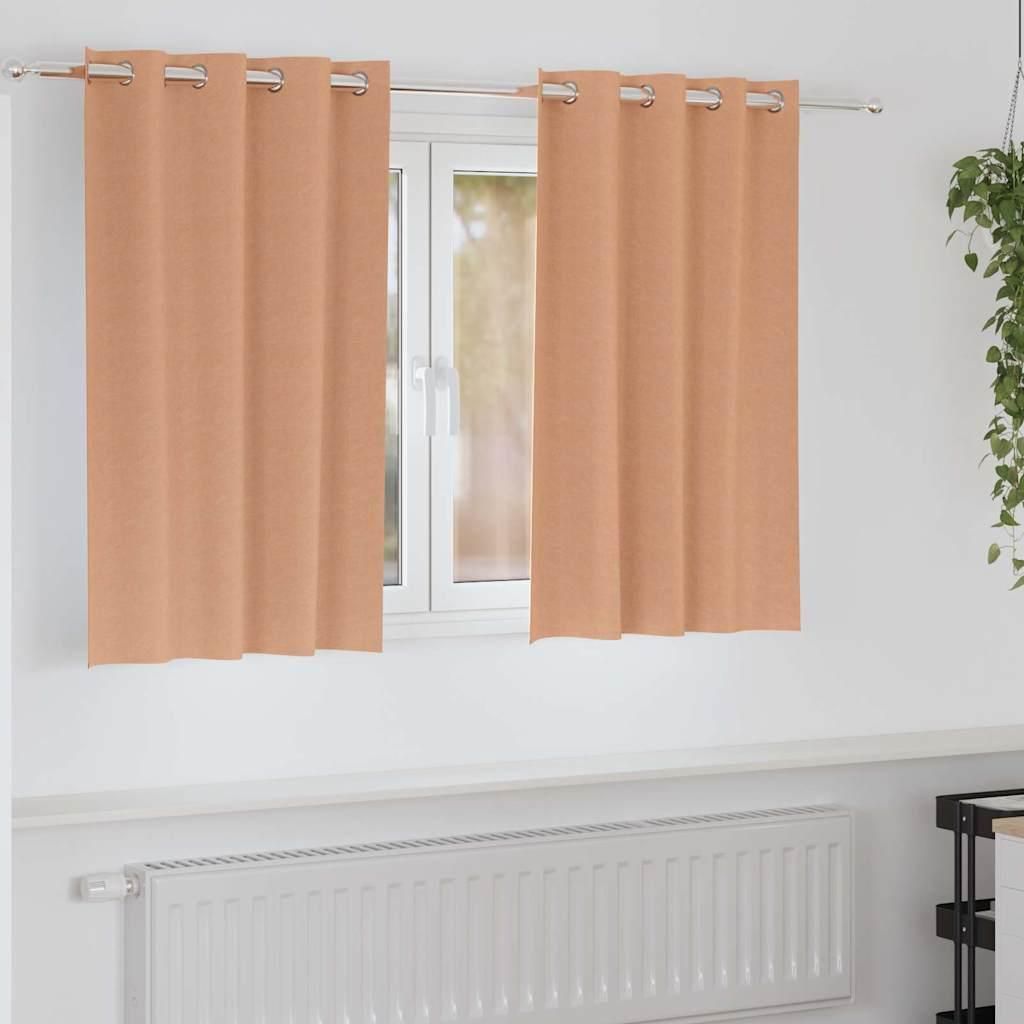 Verdunkelungs-Vorhänge mit Ringen 2 pcs Hellbraun 140 x 140 cm