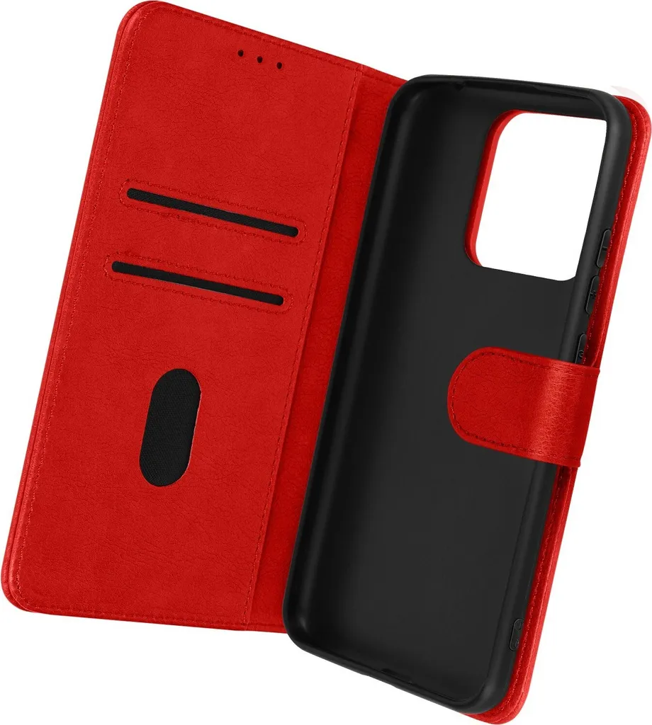 Custodia in Pelle finta con funzione di supporto per Xiaomi Redmi 10A - Rosso