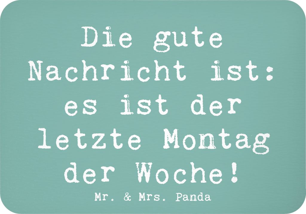 Mr. & Mrs. Panda magnet Spruch Hoffnung Montag - Meeresbrise - Geschenk, zettelhalter, haftmagnet, Kühlschrankmagnet, Motivation, Zuversicht, Gef...