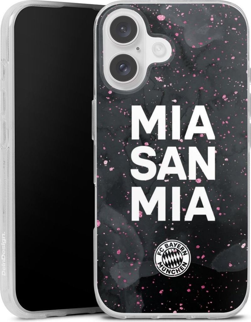 DeinDesign Handyhülle für Apple iPhone 16 Silikon Hülle Case Smartphone Schutzhülle FC Bayern München Mia San Mia Girl Style