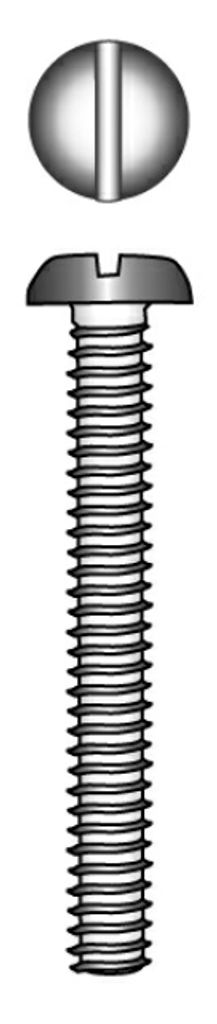 Zylinderkopf-Gewindeschraube mit Schlitz und Mutter, A4 AISI316, M4x20