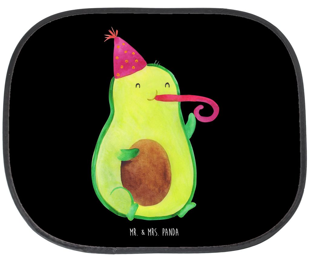 Mr. & Mrs. Panda Auto Sonnenschutz Avocado Feier - Schwarz - Geschenk, Sonnenblende, Autoscheiben, Fete, Gute Laune, Geburtstag, fensterblende, sau...