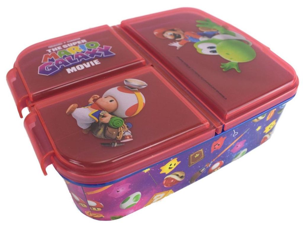 Brotdose für Kinder mit 3 Fächern Super Mario Produktbild 