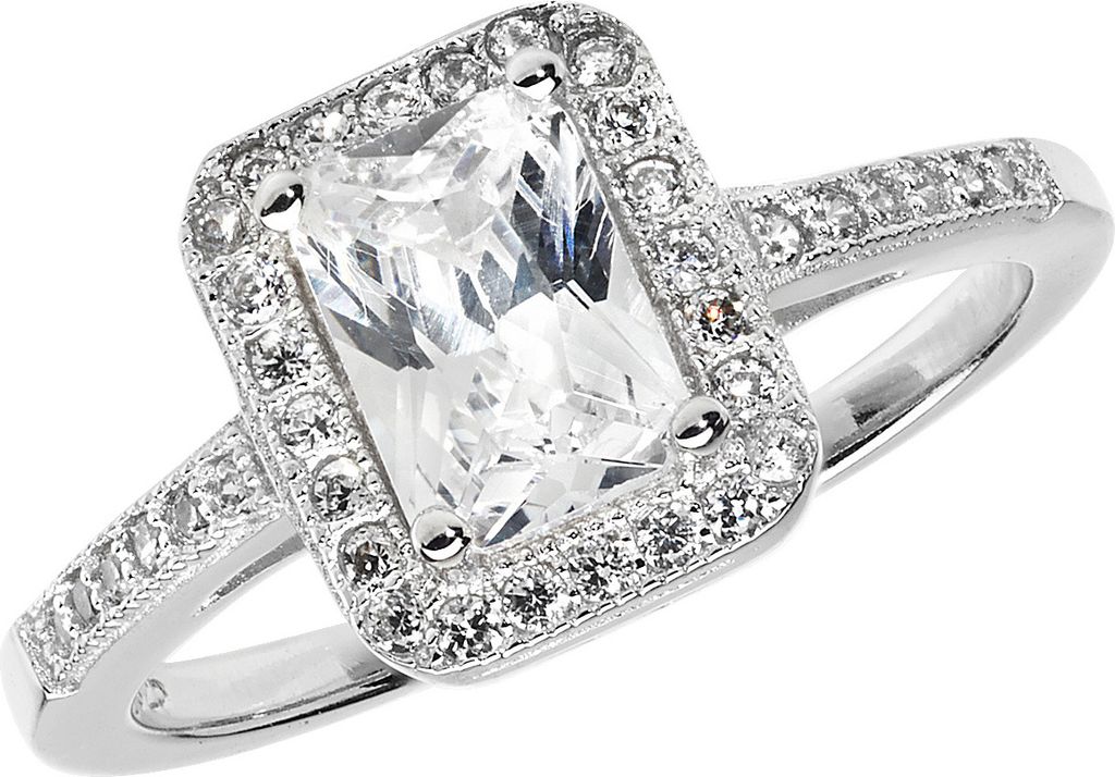 Eleganter 925 Sterling Silber Solitär Verlobung Damen - Ring mit Zirkonia, 50 (15.9); TRS22290RSK