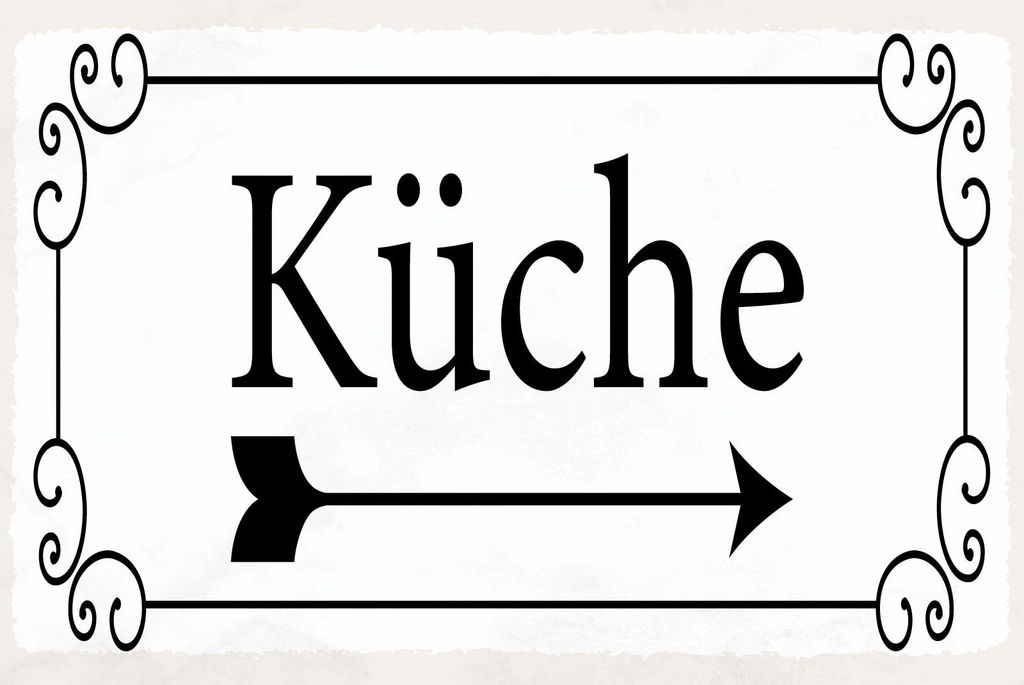 vianmo Holzschild 20x30 cm Küche Pfeil rechts