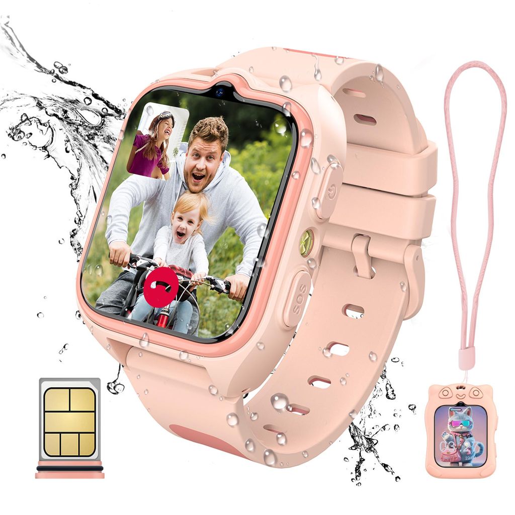 Z30 4G Wasserdichtes Kinder SmartWatch mit GPS+LBS+WiFi SOS-Kamera-Armbanduhr, 800 mHA für Kinder Mädchen Jungen Ab 3 Jahre Touchscreen