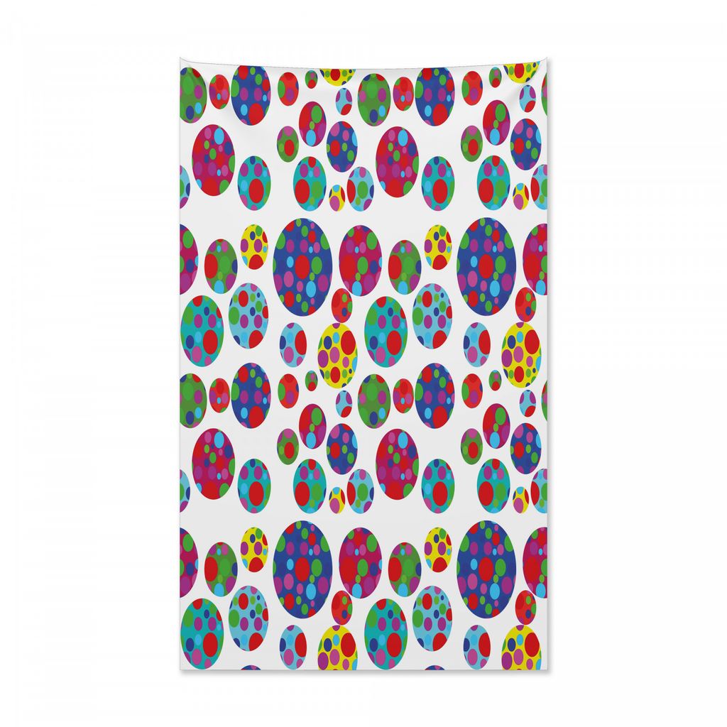 Abakuhaus Bunt Wandteppich und Tagesdecke, Farbige punktierte Punkte aus Weiches Mikrofaser Stoff Kein Verblassen Klare Farben Waschbar, 140 x 230 ...