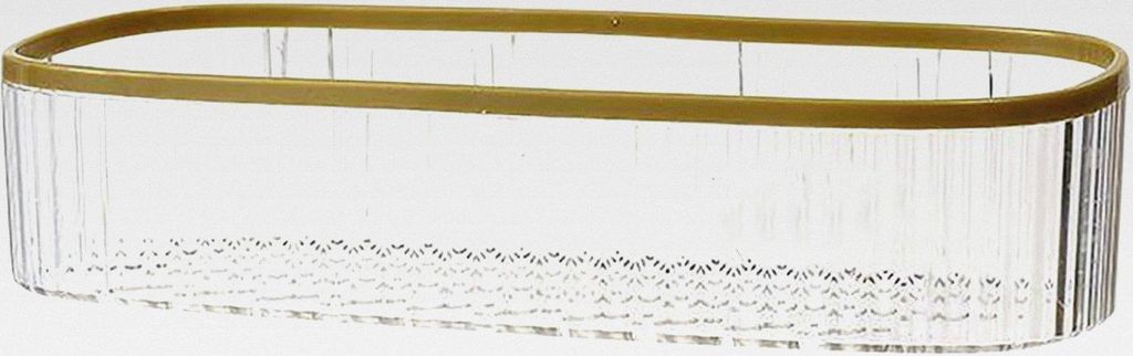 Wandmontiertes Duschregal, Selbstklebendes Badezimmer, Transparentes Schwebendes Regal Mit Goldenen Kanten, Ohne Bohren, Duschablage Für Badezimmer