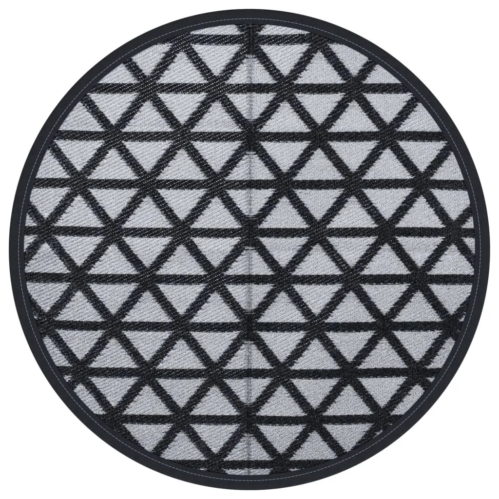 Tapis d'extérieur ARAKIL Noir Ø160 cm en polypropylène haute densité