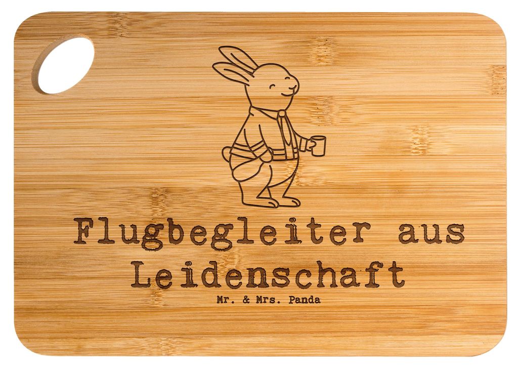 Mr. & Mrs. Panda Frühstücksbrettchen Flugbegleiter Leidenschaft - Transparent - Geschenk, Holzbrett, vesperbrett, Spruch, Brett, Schneidebrett, F...
