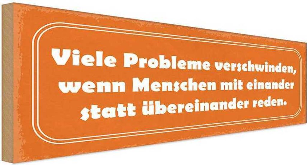 vianmo Holzschild 10x27 cm viele Probleme verschwinden wenn Spruch Zitat