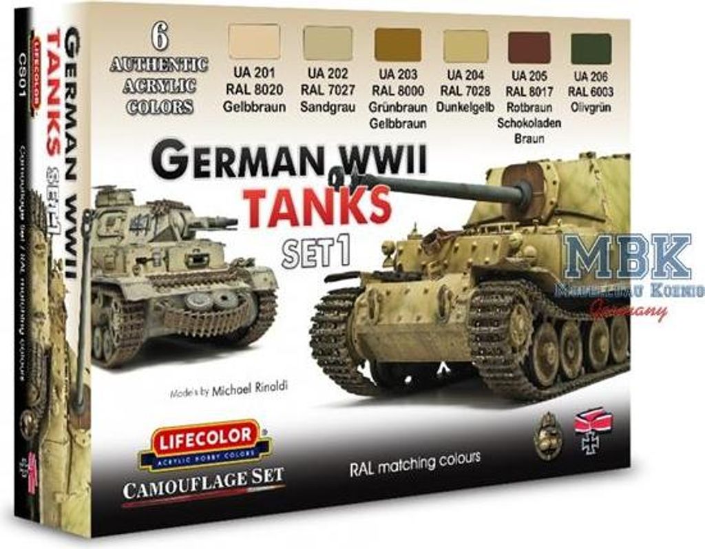 LIFECOLOR LC-CS1 German WWII Tanks Set 1