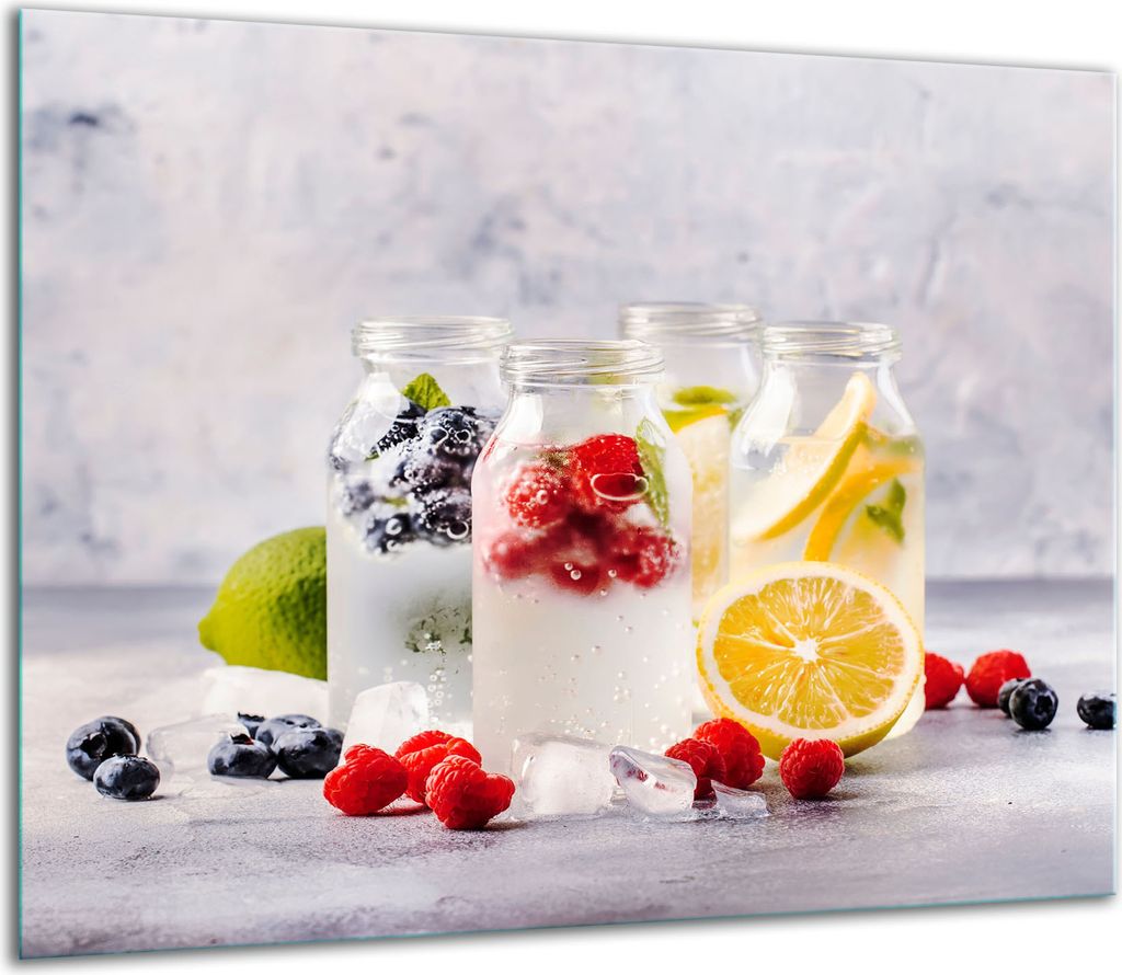 Herdabdeckplatten Glaskeramikkochfeld-Abdeckung Spritzschutz Glas 60x52cm Obst