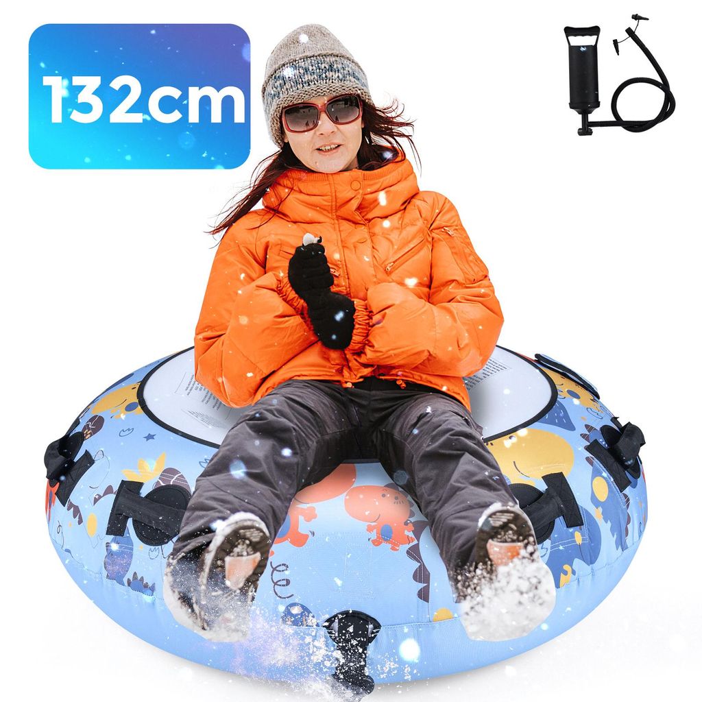COSTWAY Ø132cm Schneereifen, Aufblasbarer Schlitten mit Produktbild 