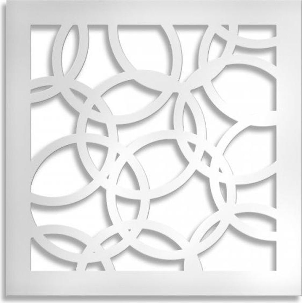 CERCHI SMALL – Perforiertes PVC–Panel –1cm spessore 48x48 cm weiß