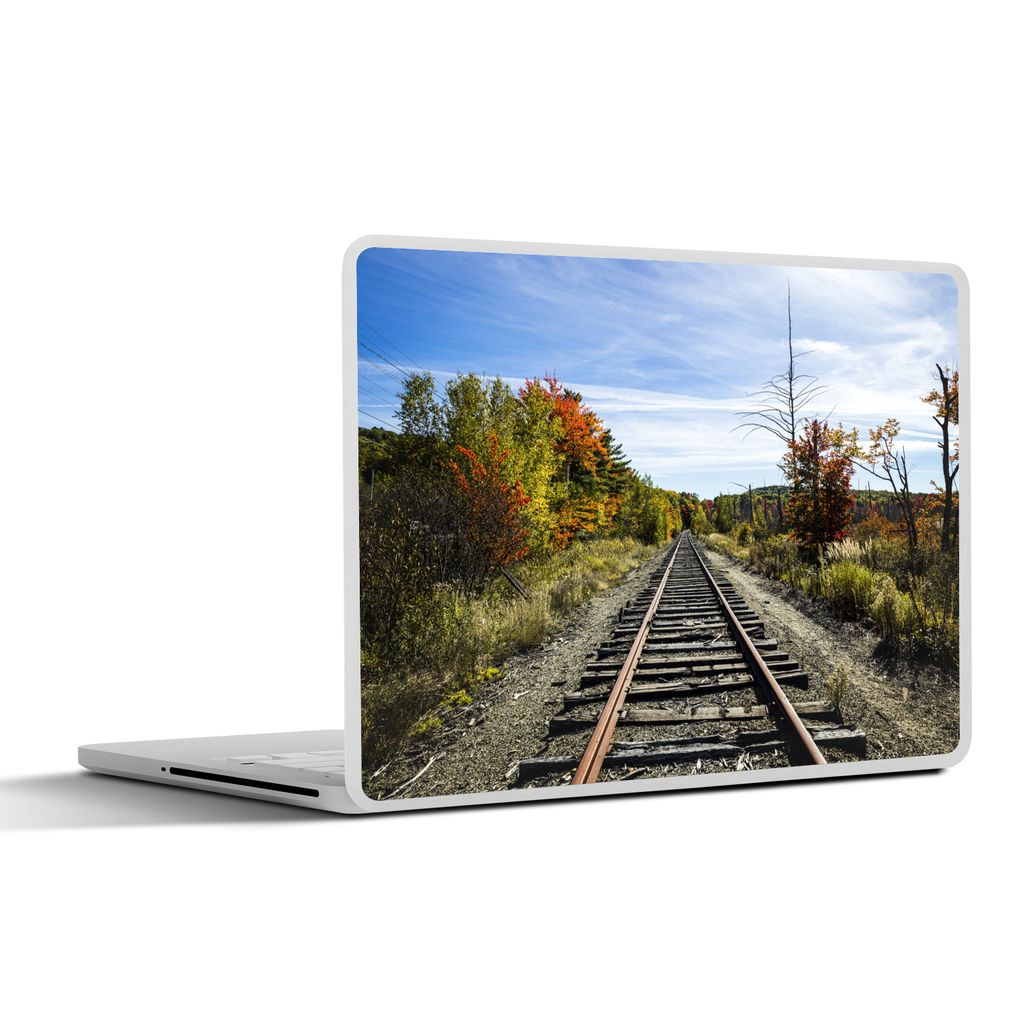 MuchoWow Laptop Aufkleber Sticker Cover Schiene - Baum - Amerika 31x22.5 cm - Laptop-Deko