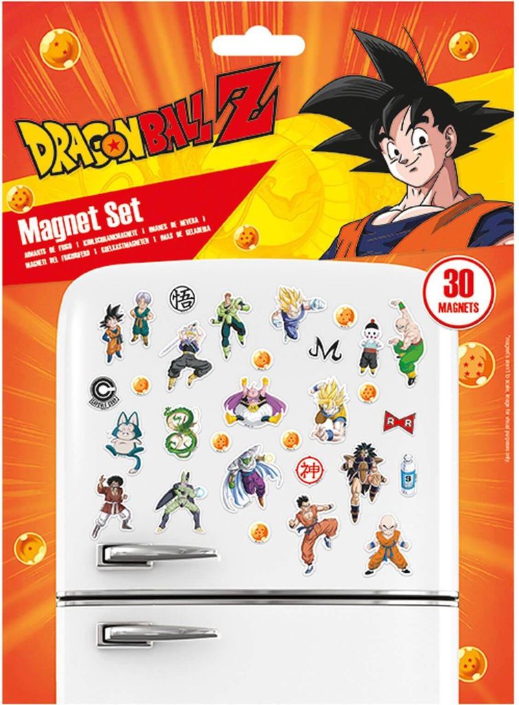 Dragon Ball Z – Magnet-Set mit 30 verschiedenen Motiven, offiziell lizenziertes Merchandise für Kühlschrank, Büro & Deko Perfekt für Fans