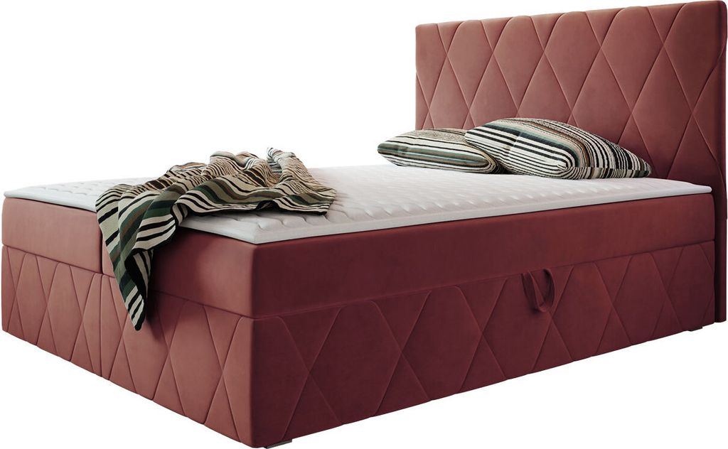 MIRJAN24 Boxspringbett Simoti, Doppelbett mit zwei Bettkästen für die Bettwäsche, Hauptmatratze, Topper und Kopfteil (Magic Velvet 2258, Größe...