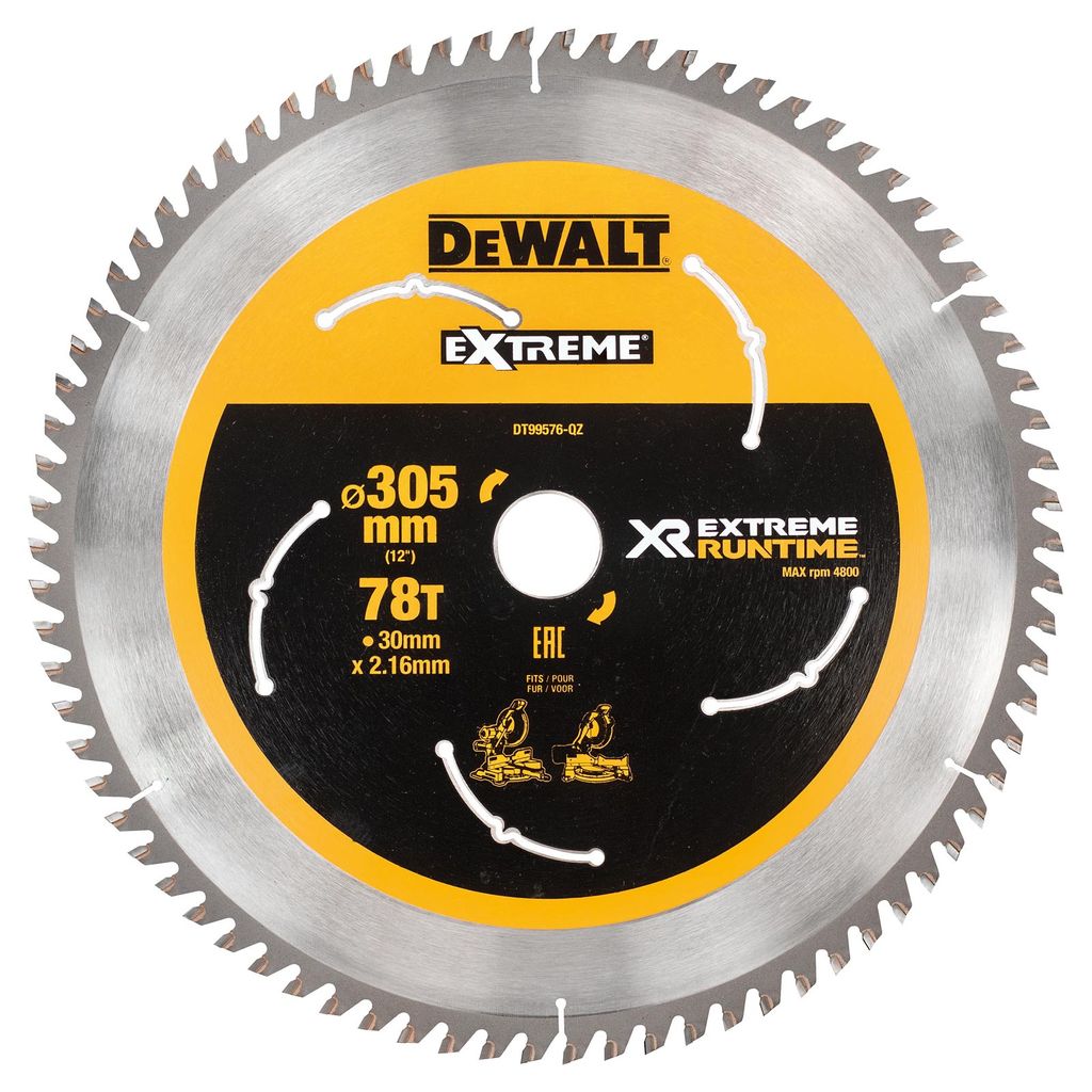 Kreissägeblatt XR EXTREME RUNTIME DT99576, Ø 305mm, 78Z