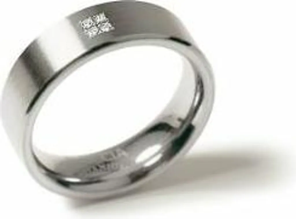 Bague Boccia 0101-1255 en titane avec brillants taille 55 pour femme