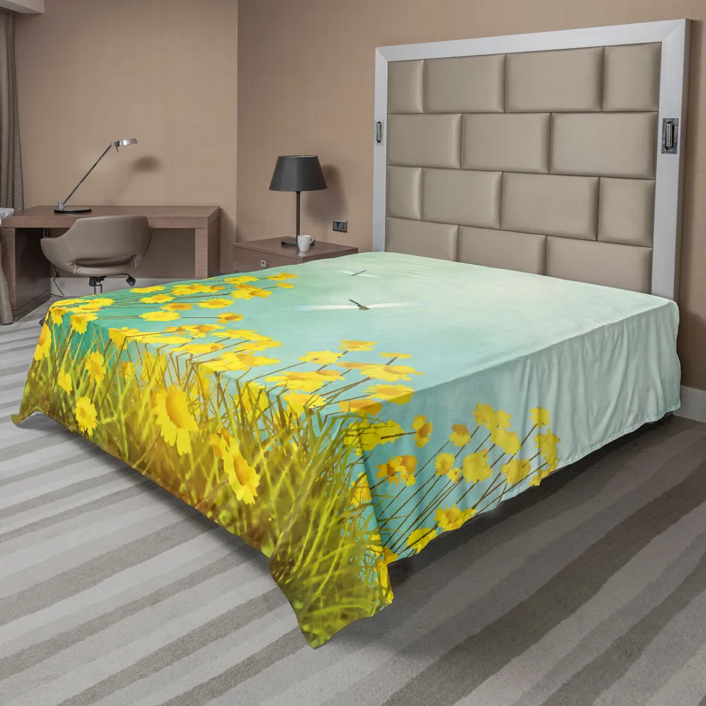 Lenzuolo Piano ABAKUHAUS 260x228 Libellula Fiorita - Microfibra HD