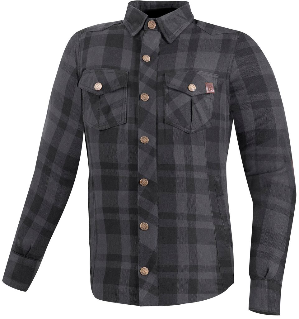 Bogotto Forgewood Motorrad Hemd, schwarz/grau, 2XL