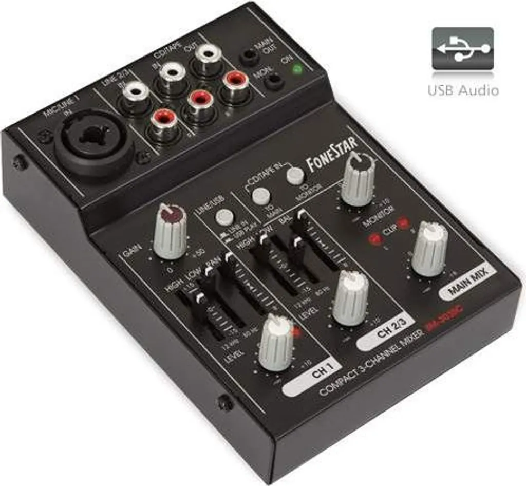 Fonestar SM303SC Mélangeur analogique compact pour sono et mixage