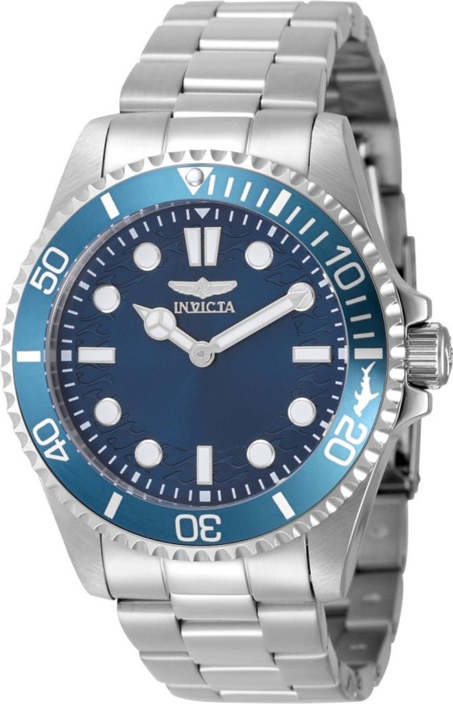 Invicta Pro Diver 49694 Herren uhr - Wasserdicht - Analog - Quarzuhrwerk - Edelstahl mit blauen zifferblat - 43mm