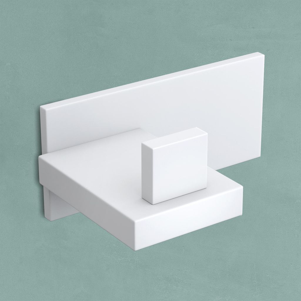 Mai & Mai Kleiderhaken 1 Stück Wandgarderobe Wandhaken aus Edelstahl Garderobenleiste Garderobenhaken 8cm Matt weiß Stalo-06