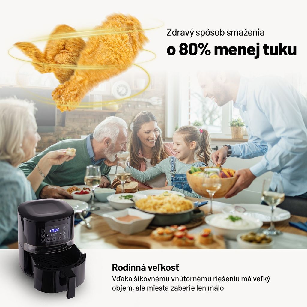 Lauben LBNHAF4000BC, Teplovzdušná fritéza, 4 L, 120 °C, 200 Obrázok produktu 