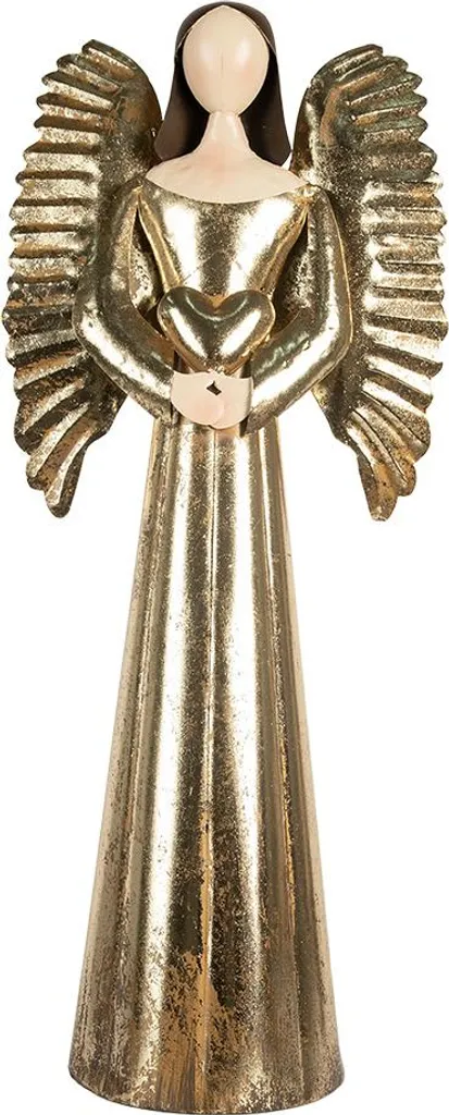 Clayre & Eef Figurine Ange de Décoration 68 cm en Métal Doré 6Y0538