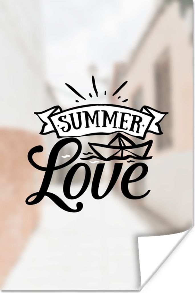 MuchoWow Poster Sommer - Boot - Zitat 20x30 cm - Papierdruck