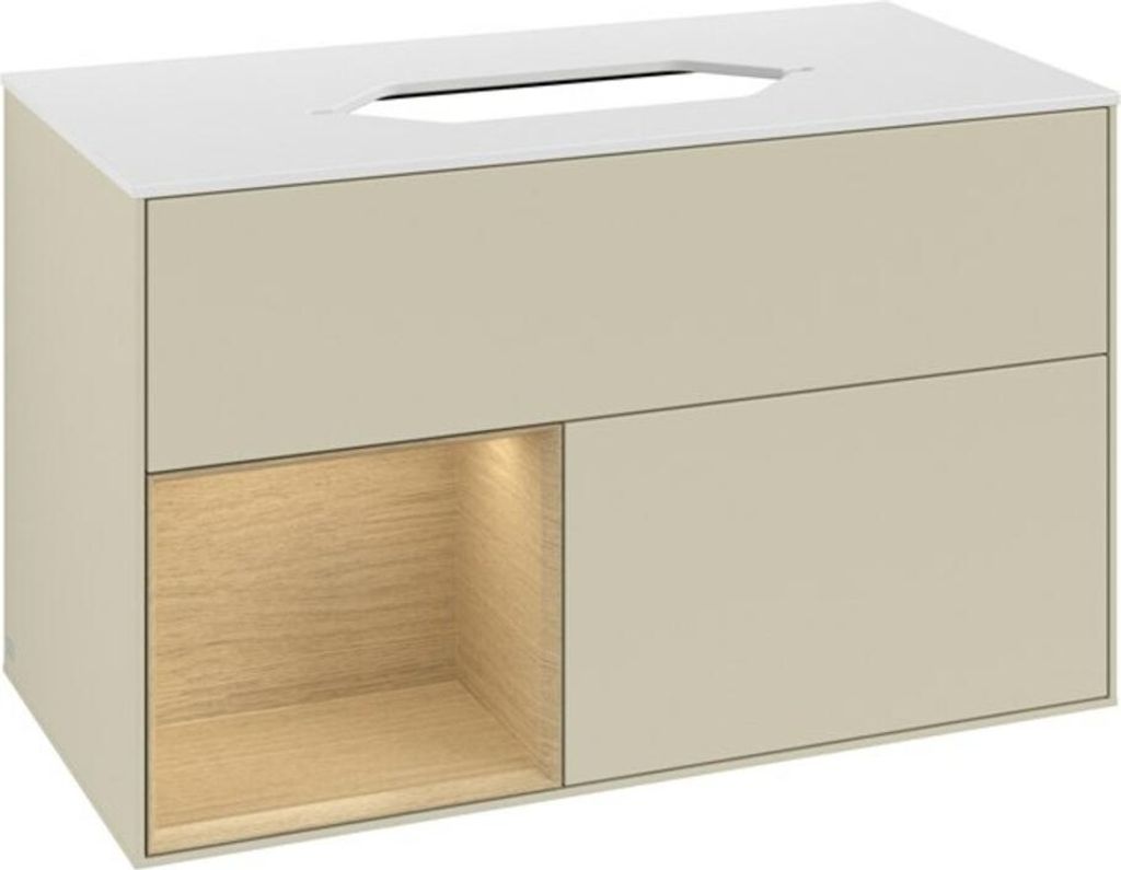 V&B Waschtischunterschrank Finion 100x60,3 cm, Reg li Oa ven, si Gr m Lac