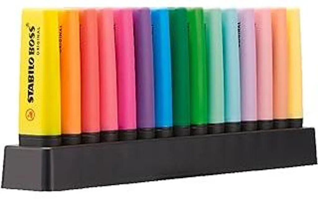 Set STABILO BOSS 15 Evidenziatori Pastel e Fluo per Studio Matto
