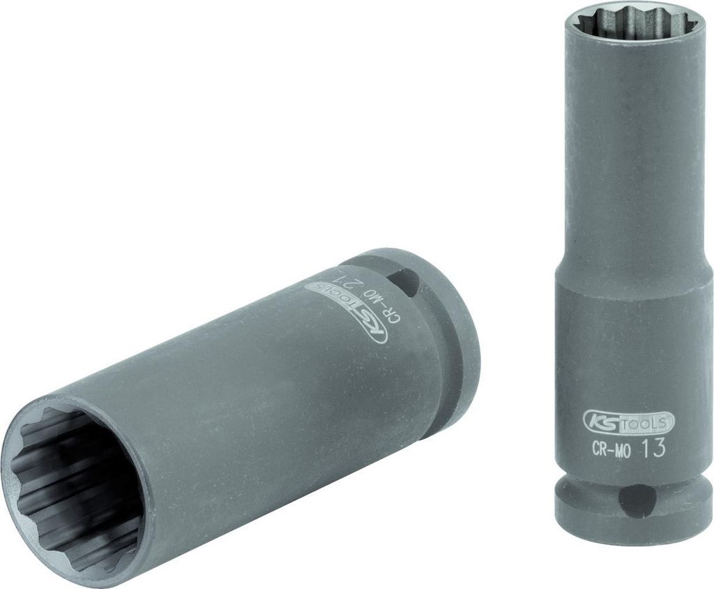 KS Tools 1/2" 12-kant-Kraft-Stecknuss, lang, 23 mm, 515.0956