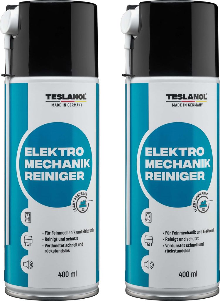TESLANOL 26018 Elektro-Mechanik-Reinigerspray, 400 ml, 2 Stück