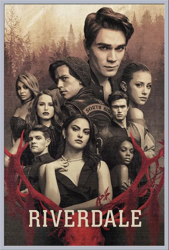 Riverdale Saison 3 Affiche Officielle Key Art avec Cadre Argenté Shinsuke
