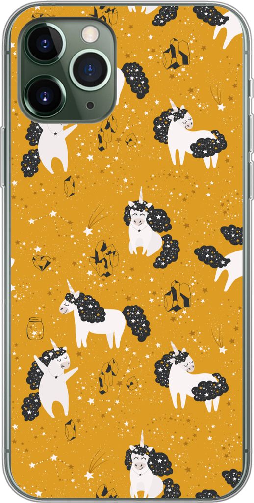 MuchoWow Handyhülle Schutzhülle Hülle für Telefoonhoesje iPhone 11 Pro Mädchen - Einhorn - Sterne - Muster - Mädchen - Kinder - Kinder - Ki...