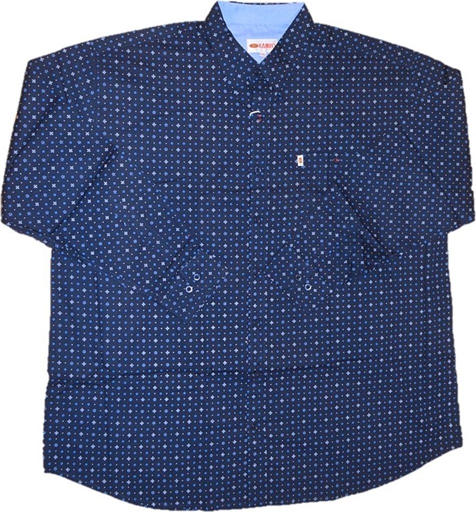Übergrößen Herrenhemd KAMRO Navy mit Print 5XL