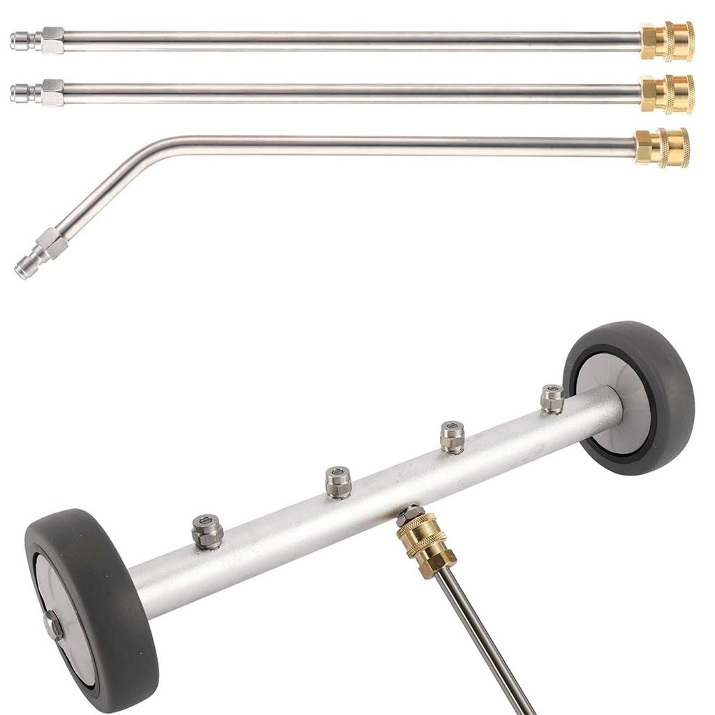 Zubehör für Autowaschwerkzeuge,Hochdruckreiniger-Aufsatz für Unterbodenreinigung,40 cm langer Unterbodenreiniger mit 3 Verlängerungsrohren,4000...